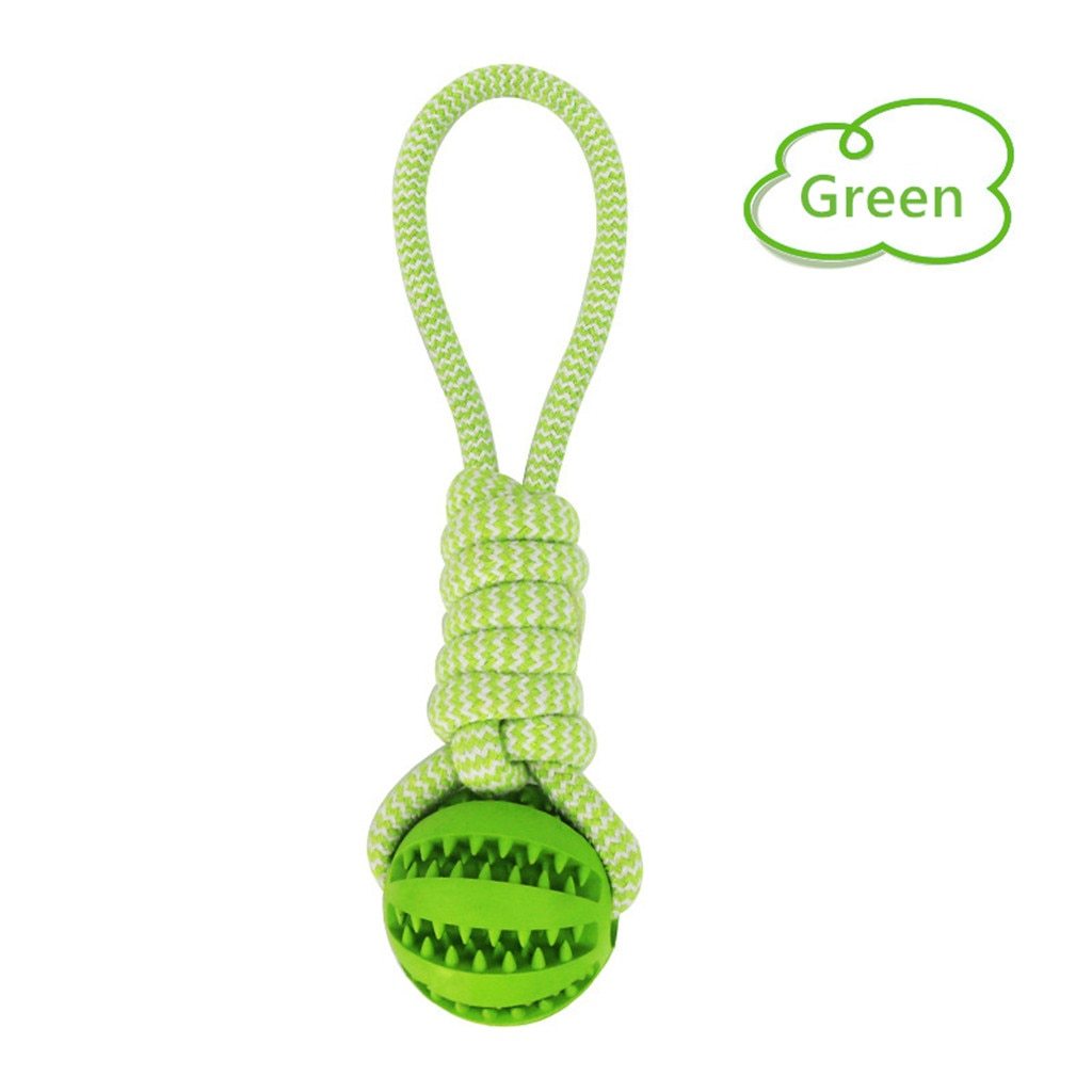 Dog Toy Ball Interactive Treat Rope & Chew Cleaner