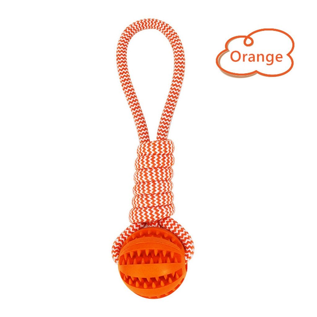 Dog Toy Ball Interactive Treat Rope & Chew Cleaner