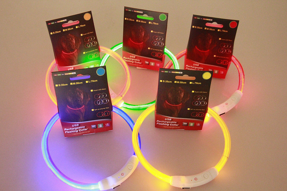 Dog Collar Light USB Rechargeable LED Safety Collar