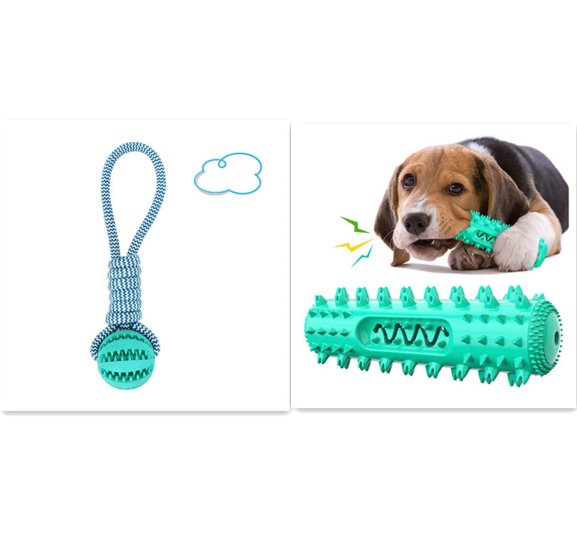 Dog Toy Ball Interactive Treat Rope & Chew Cleaner