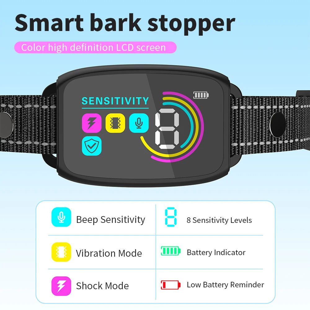 Anti Barking Dog Collar Smart Rechargeable Stopper