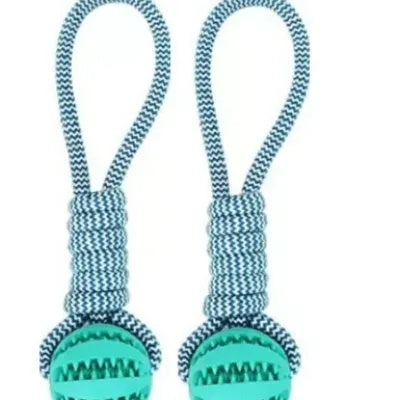 Dog Toy Ball Interactive Treat Rope & Chew Cleaner