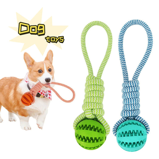 Dog Toy Ball  Interactive Treat Rope & Chew Cleaner