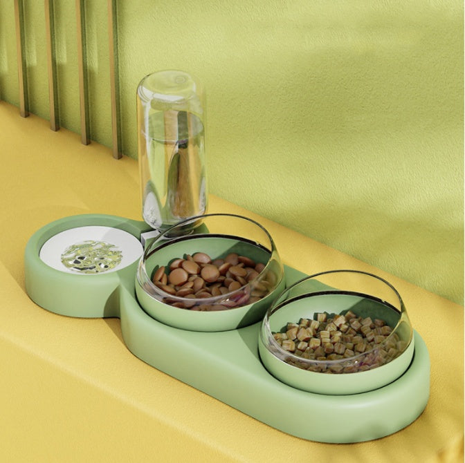 Dog & Cat Feeding Station Food Bowl + Water Dispenser