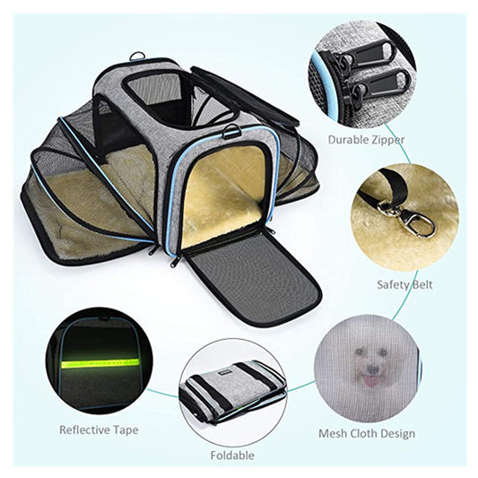 Cat Carrier Airline Approved Expandable Travel Bag