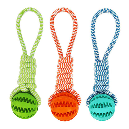 Dog Toy Ball  Interactive Treat Rope & Chew Cleaner