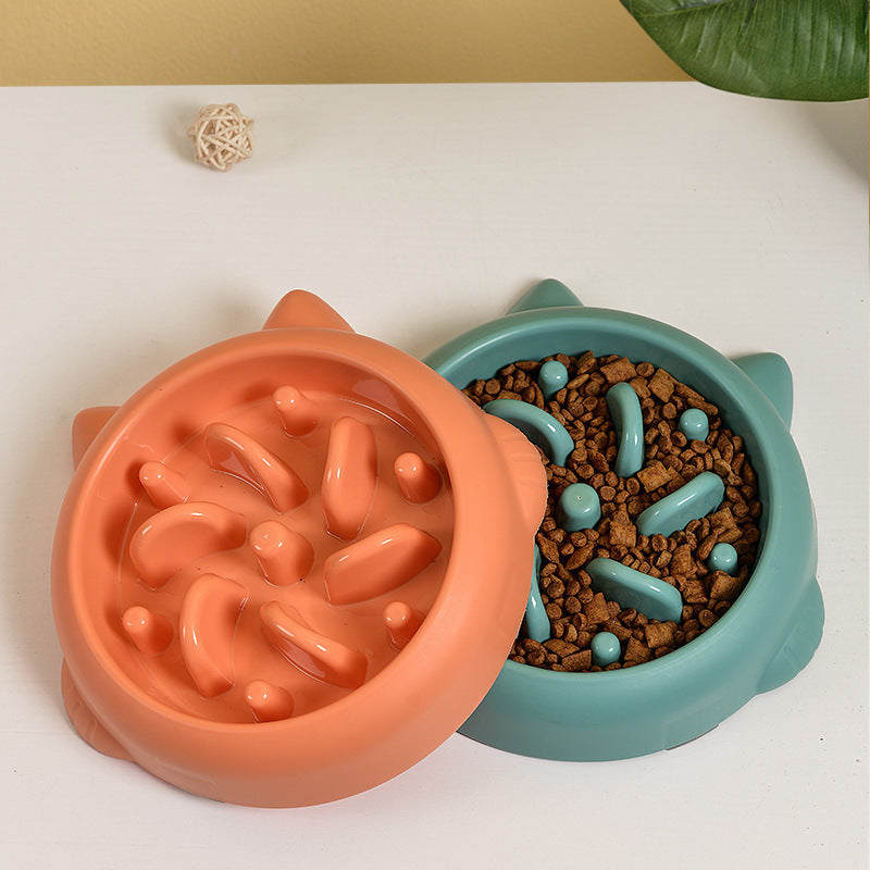Pet Slow Feeder Bowl Anti-Choking Dish for Dogs & Cats