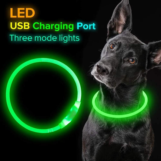 Dog Collar Light USB Rechargeable LED Safety Collar
