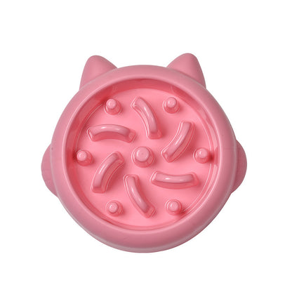 Pet Slow Feeder Bowl Anti-Choking Dish for Dogs & Cats