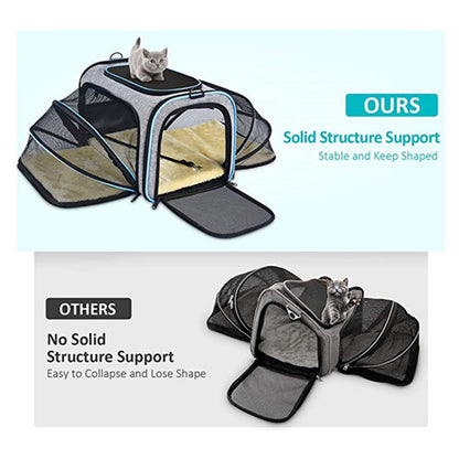Cat Carrier Airline Approved Expandable Travel Bag